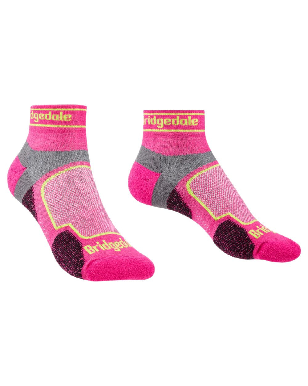 Pink Coloured Bridgedale Womens Ultra Light T2 Coolmax Sport Low on White Background
