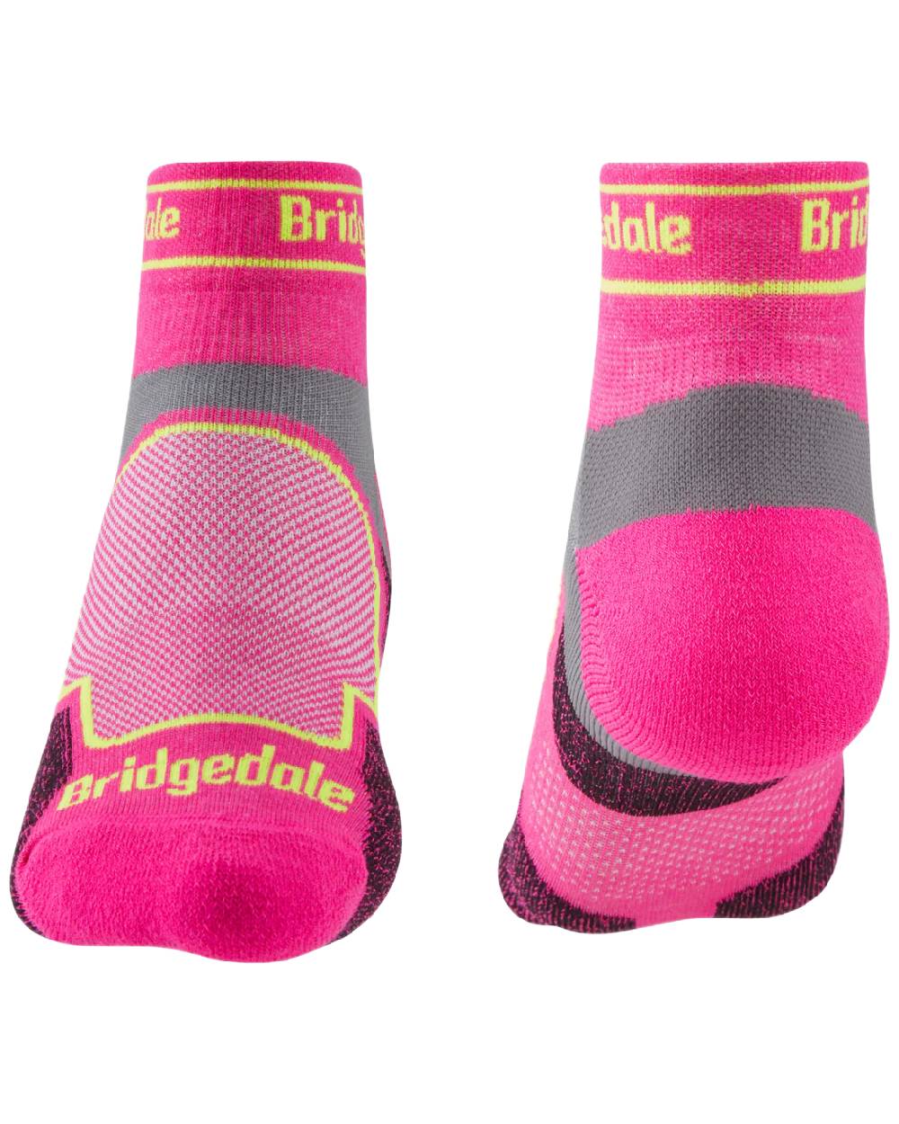 Pink Coloured Bridgedale Womens Ultra Light T2 Coolmax Sport Low on White Background
