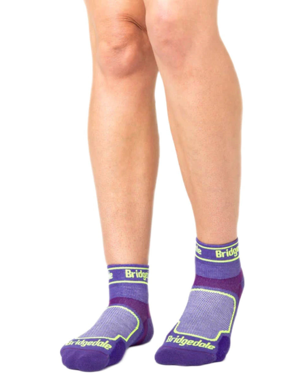 Purple Coloured Bridgedale Womens Ultra Light T2 Coolmax Sport Low on White Background
