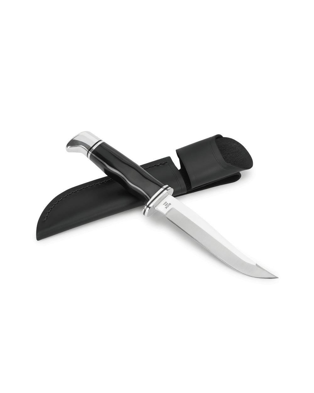 Black Coloured Buck Pathfinder Knife On A White Background