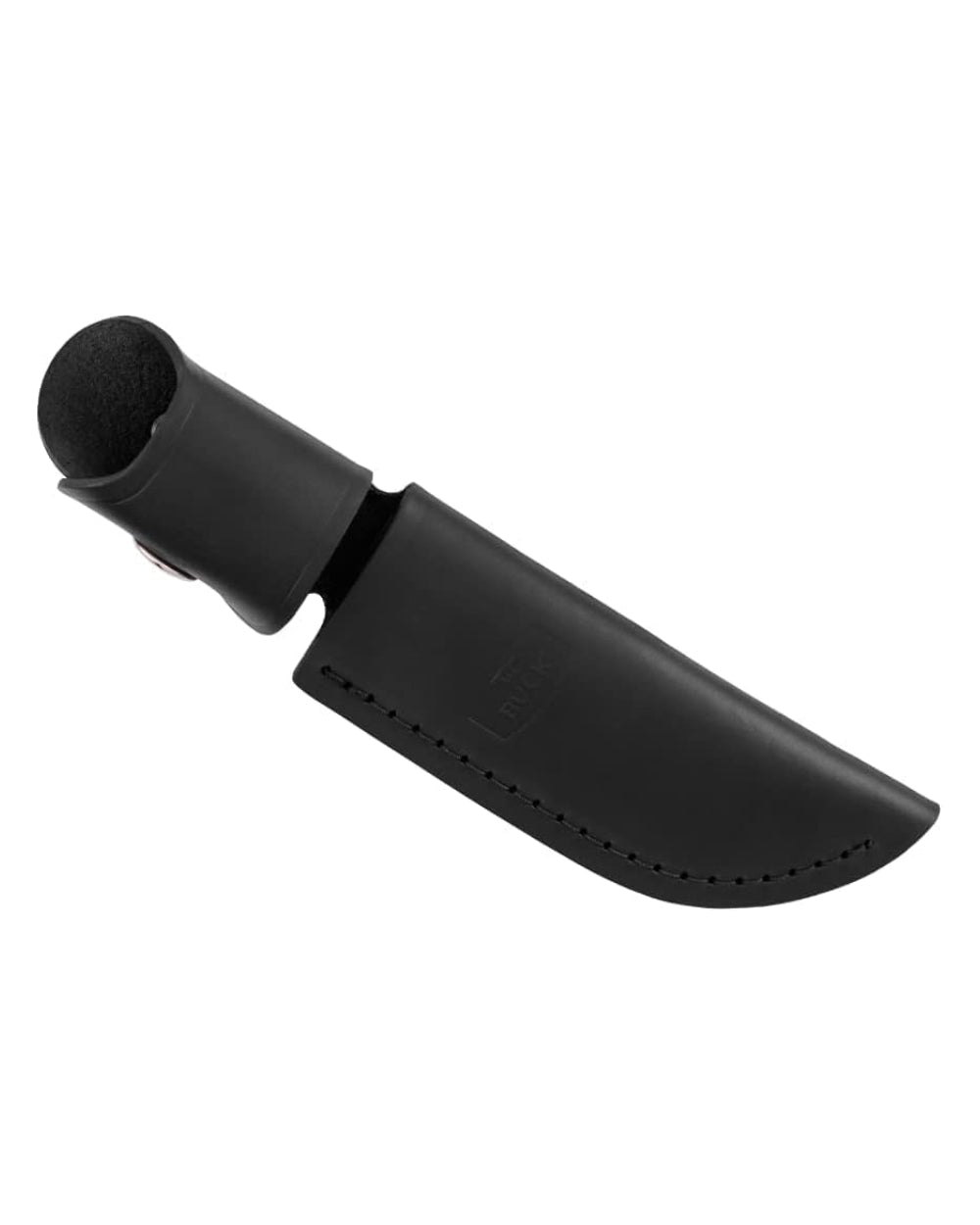 Black Coloured Buck Skinner Knife On A White Background