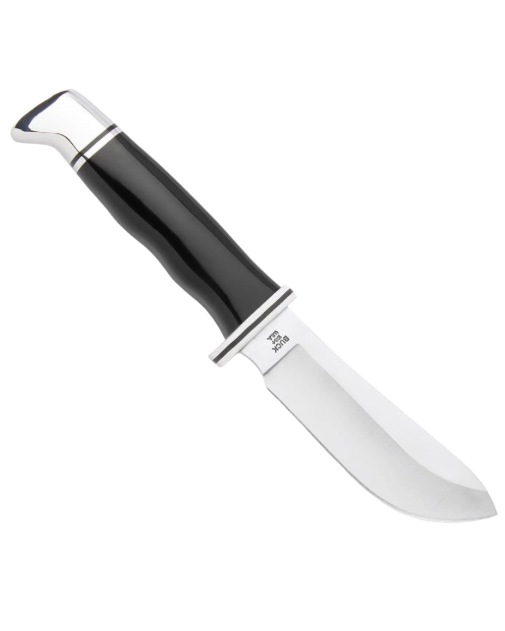 Black coloured Buck Skinner Knife on white background 