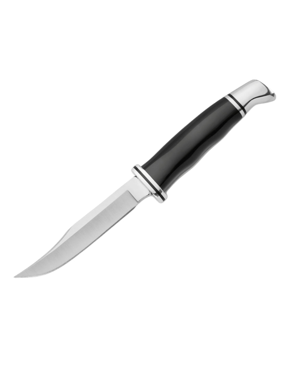 Black coloured Buck Woodsman Knife on white background 