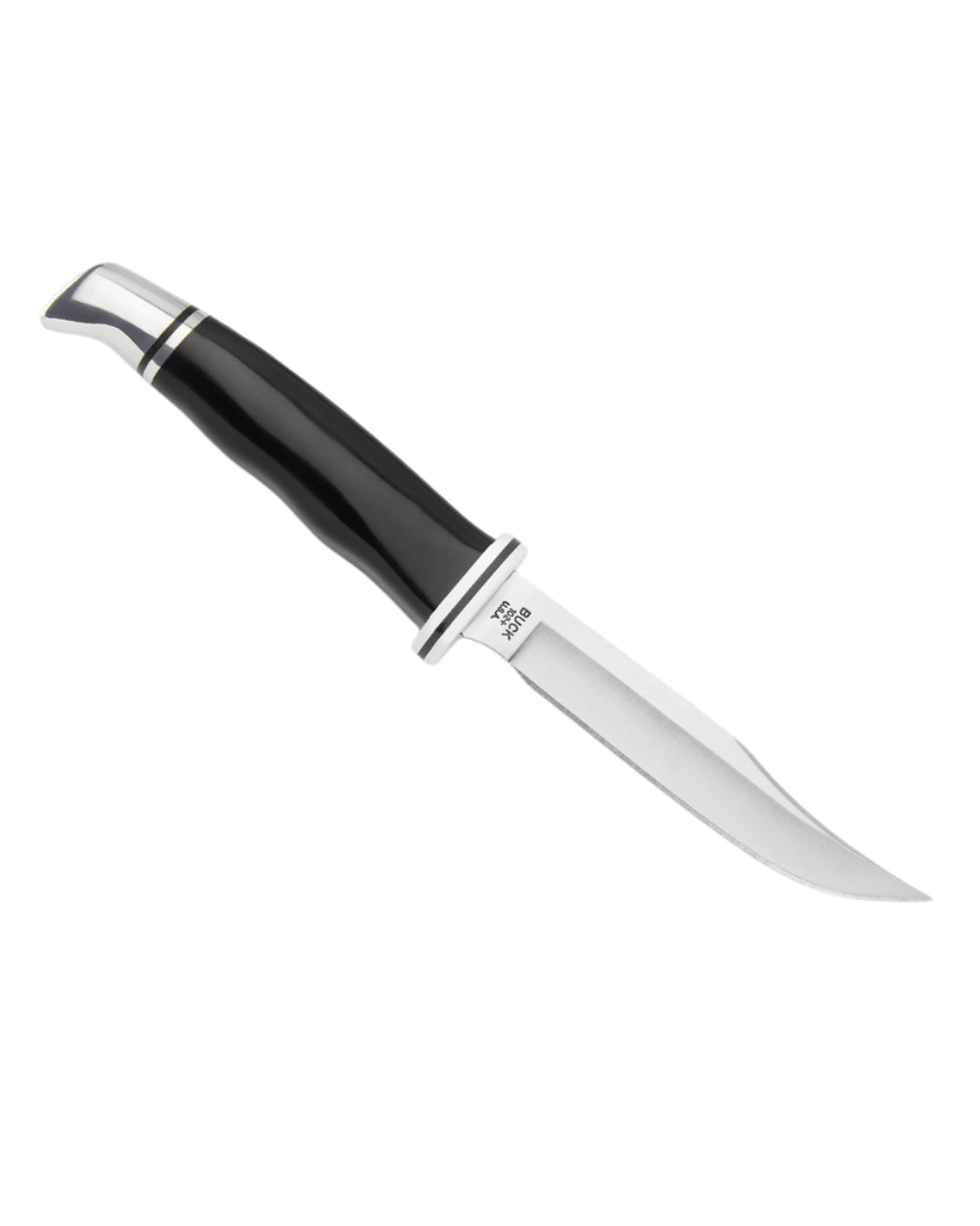 Black coloured Buck Woodsman Knife on white background 
