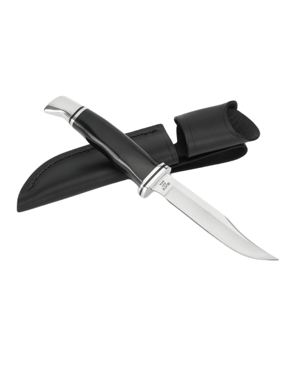 Black Coloured Buck Woodsman Knife On A White Background