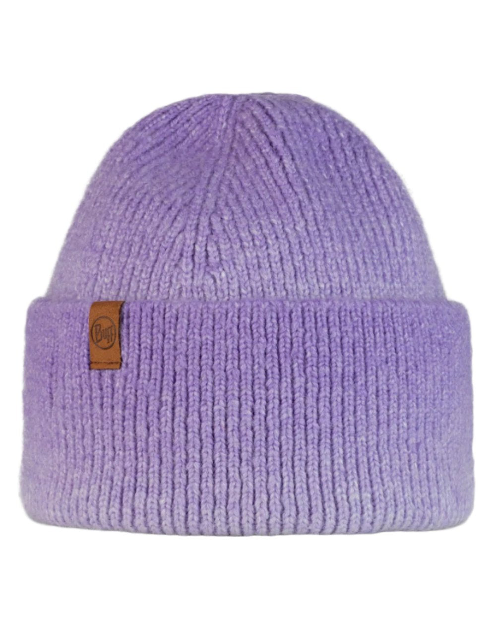 Lavender Coloured Buff Knitted Marin Beanie On A White Background 