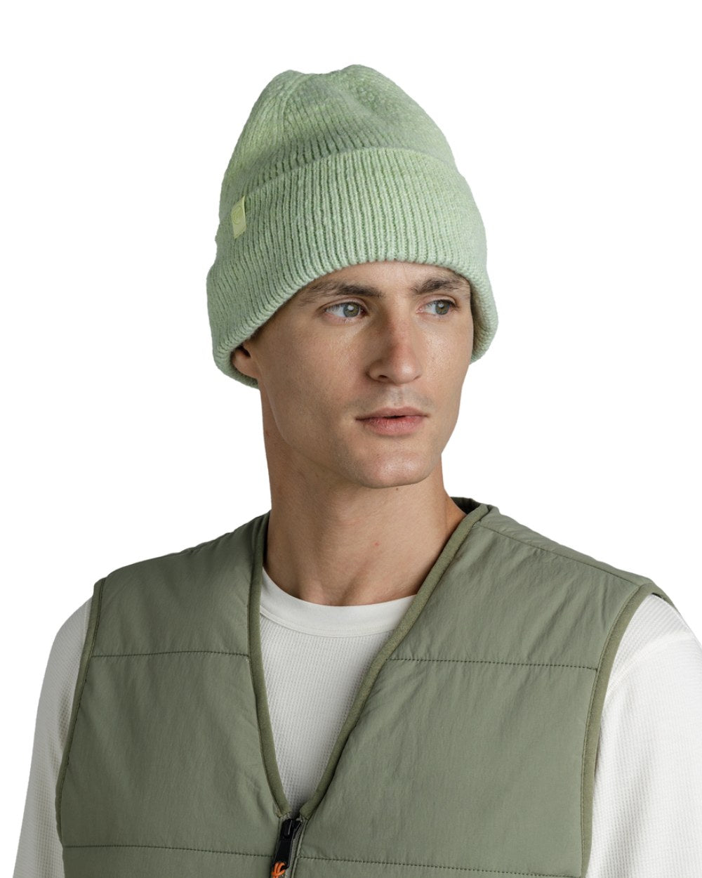Opaline Coloured Buff Knitted Marin Beanie on white background 