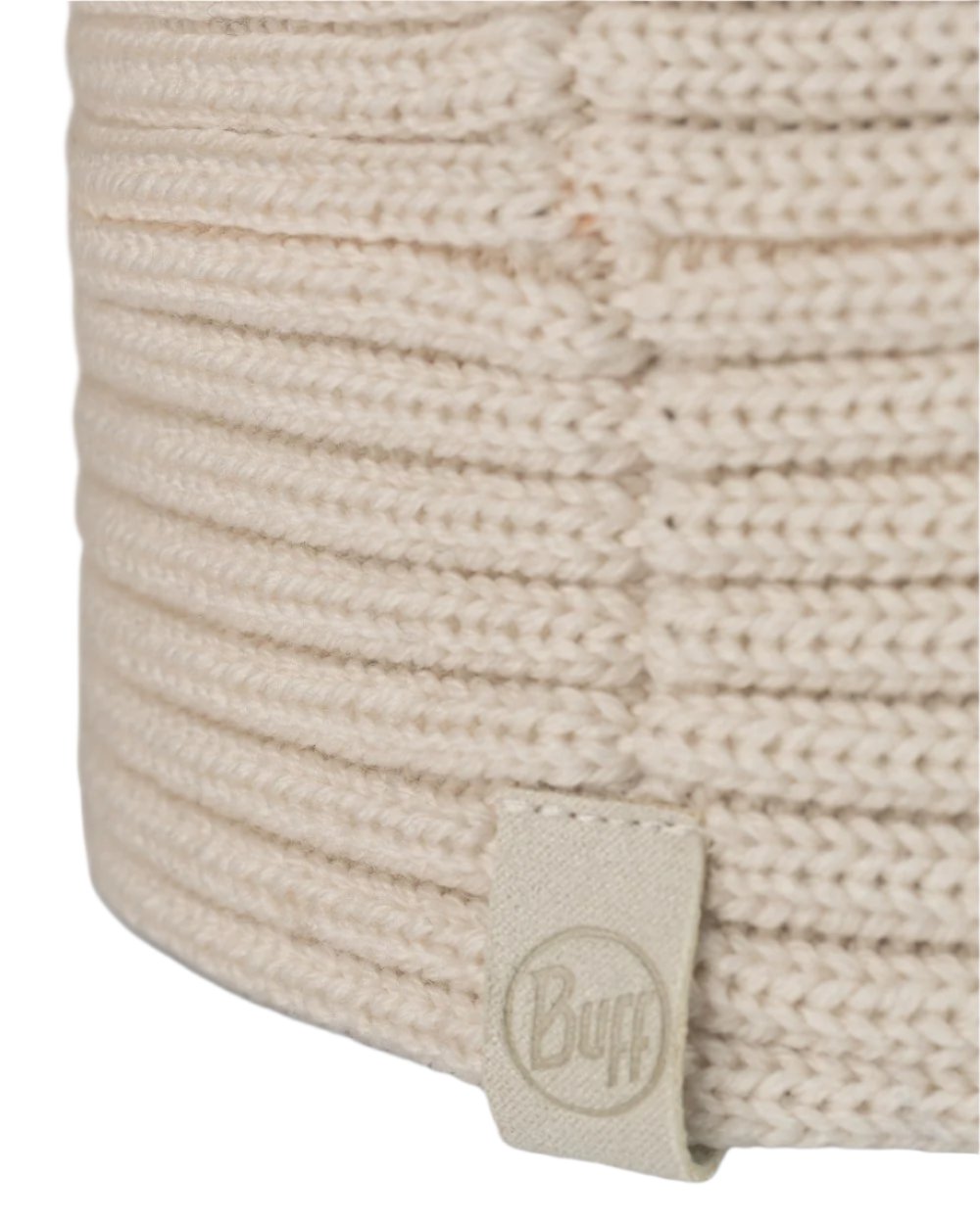 Ice Coloured Buff Norval Merino Wool Headband On A White Background 