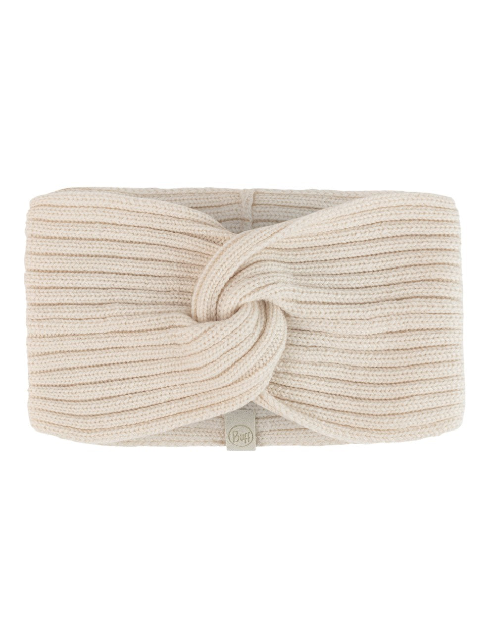 Ice Coloured Buff Norval Merino Wool Headband On A White Background 