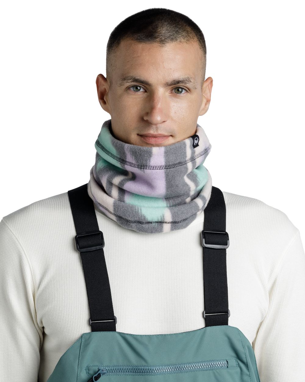 Cusha Multi Coloured Buff Polar Prints Neck Warmer On A White Background 