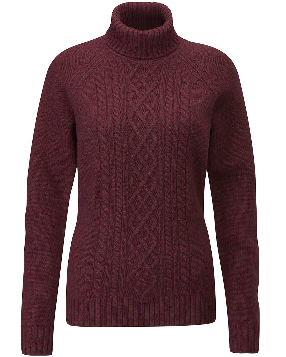 Alan Paine Brightmere Ladies Roll Neck In Bordeaux 