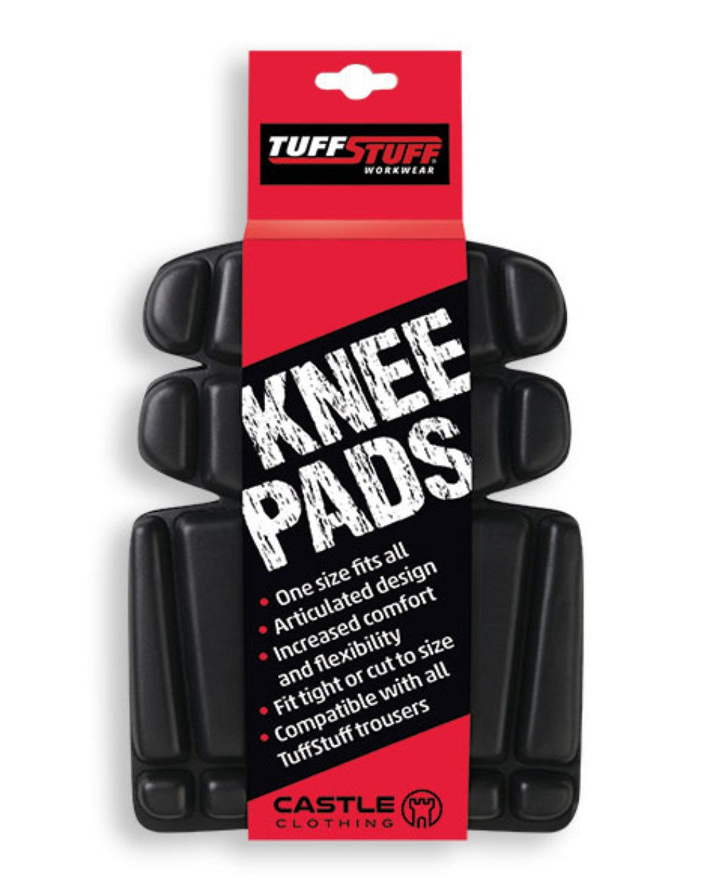 Black Coloured TuffStuff Knee Pads On A White Background