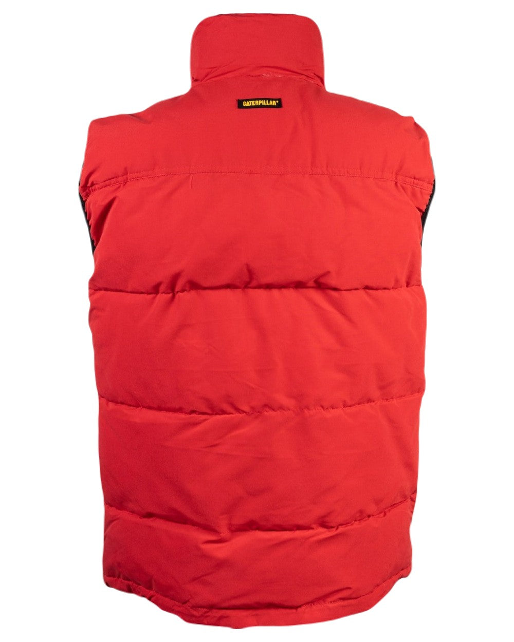 Hot Red Coloured Caterpillar Arctic Zone Vest on White Background
