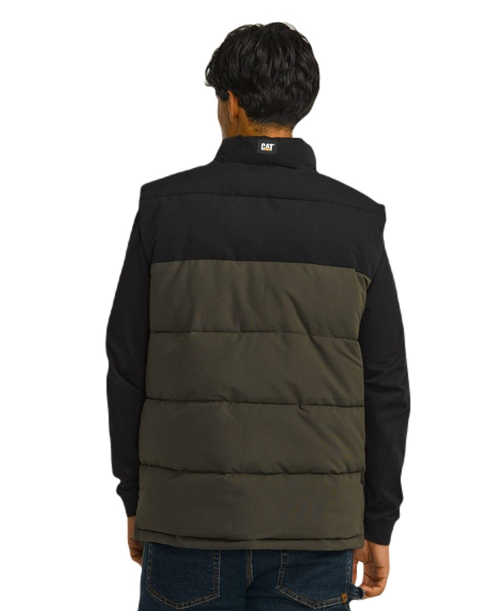 Moss Coloured Caterpillar Arctic Zone Vest on White Background
