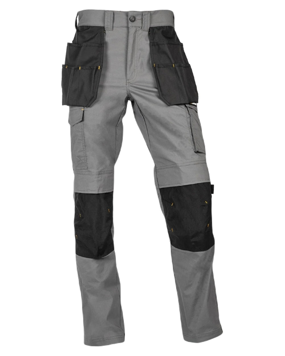 Dark Shadow Coloured Caterpillar Mens Nexus Holster Stretch Pocket  Trousers on White Background

