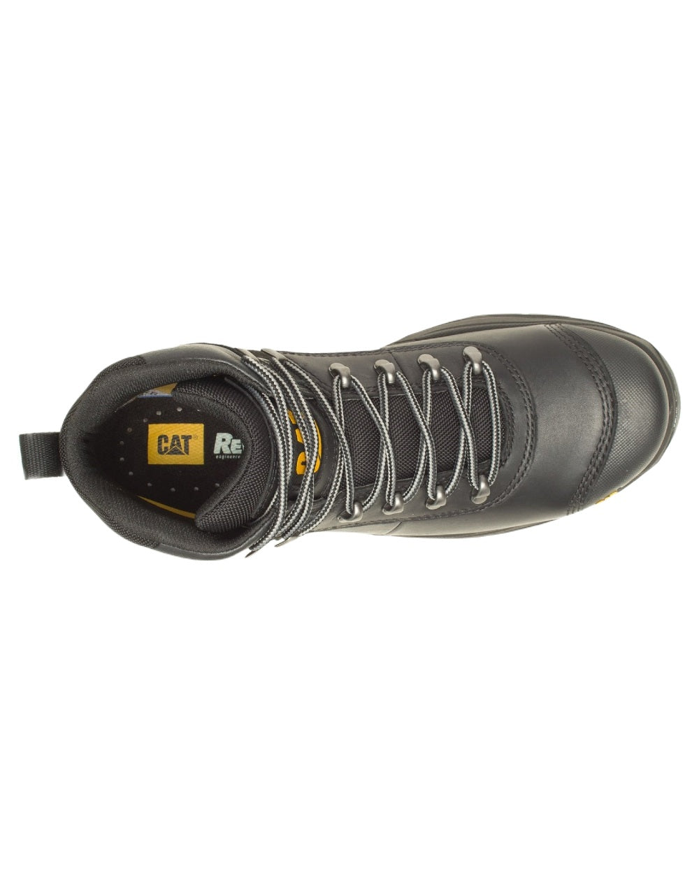 Black Coloured Caterpillar Pneumatic 2.0 Safety Boots on White Background
