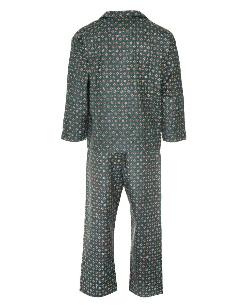 Teal Green Coloured Champion Diamond Pyjamas 100% Cotton On A White Background 