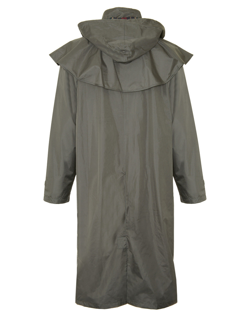 Olive Coloured Champion Highgrove Long Waterproof Coat On A White Background 