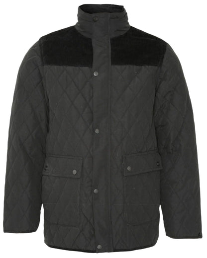 Black Coloured Champion Lewis Diamond Quilted Jacket On A White Background 