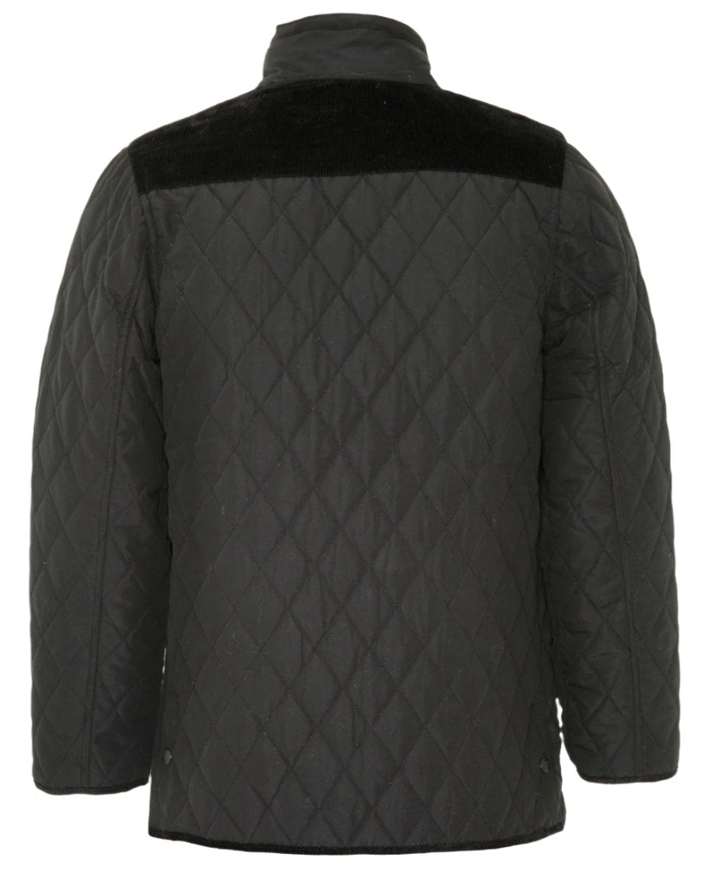 Black Coloured Champion Lewis Diamond Quilted Jacket On A White Background 