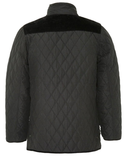 Black Coloured Champion Lewis Diamond Quilted Jacket On A White Background 