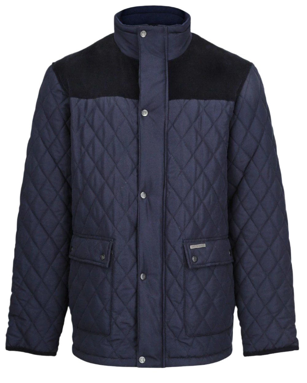 Navy Coloured Champion Lewis Diamond Quilted Jacket On A White Background 