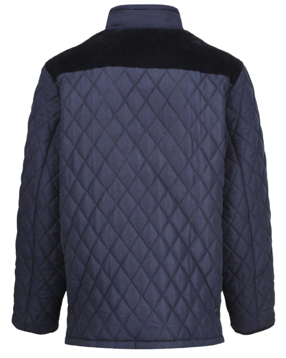 Navy Coloured Champion Lewis Diamond Quilted Jacket On A White Background 