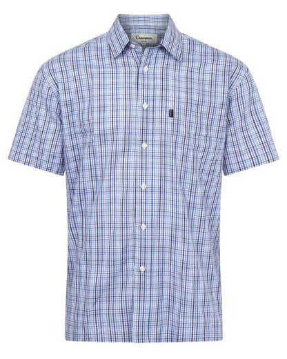 Blue Coloured Champion Poole Short Sleeve Shirt On A White Background 