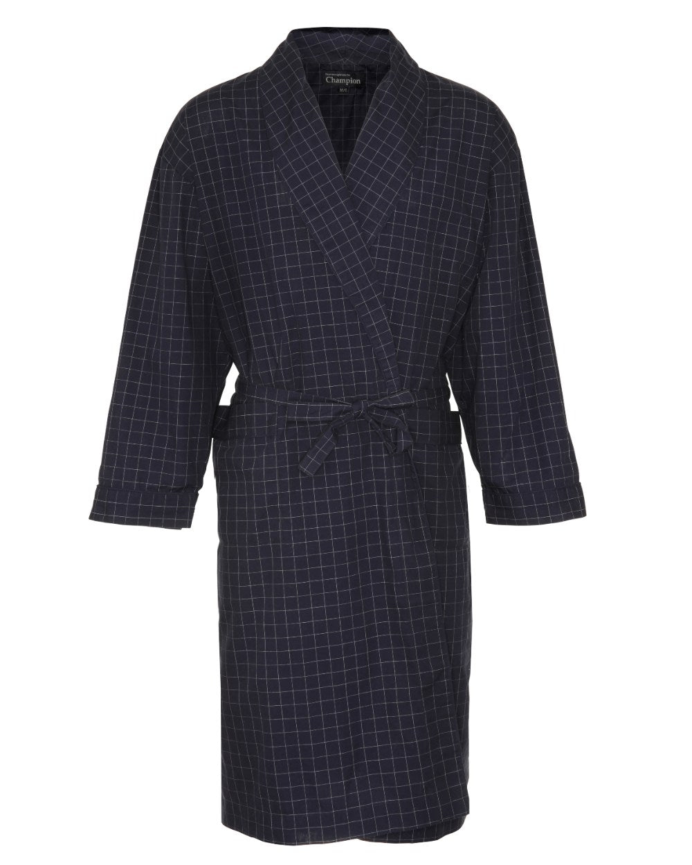 Navy Coloured Champion Ava Fleece Dressing Gown On A White Background 