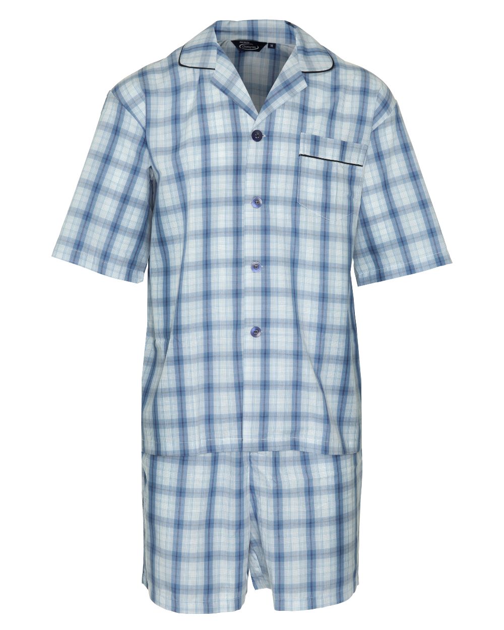 Light Blue Coloured Champion Richmond Shorts Pyjamas On A White Background 