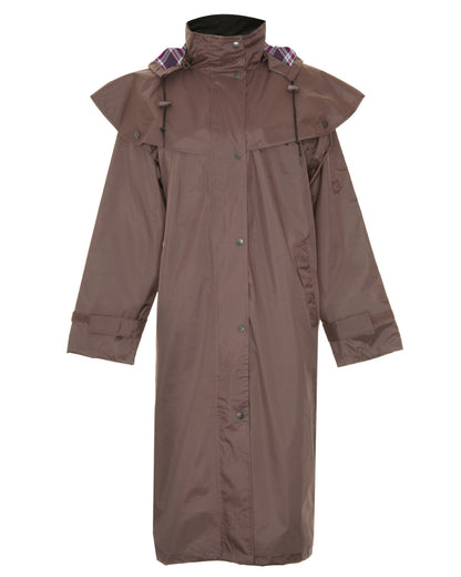 Brown Coloured Champion Sandringham Long Waterproof Coat On A White Background 