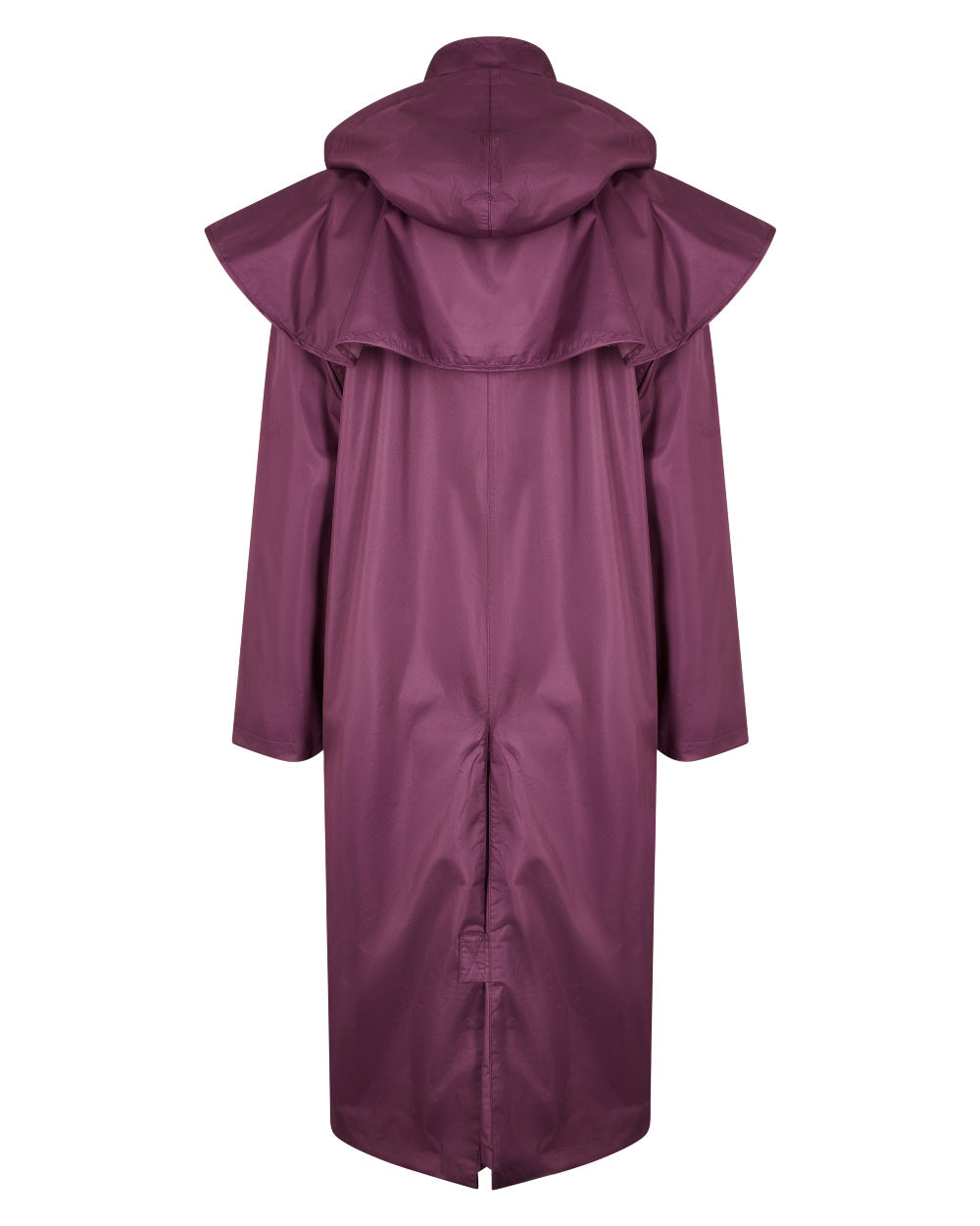 Plum Coloured Champion Sandringham Long Waterproof Coat On A White Background 