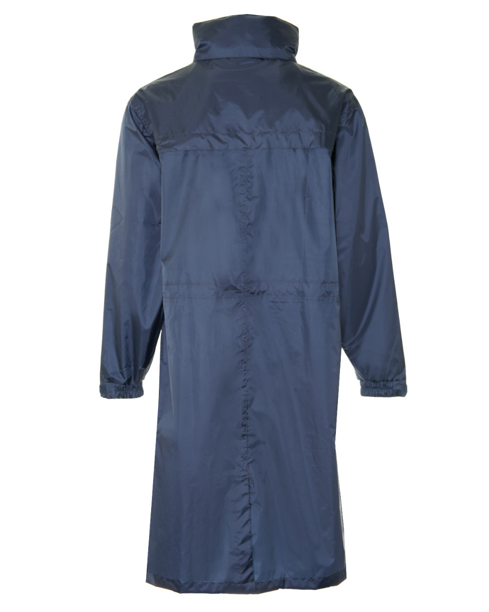 Navy Coloured Champion Storm Long Waterproof Coat On A White Background