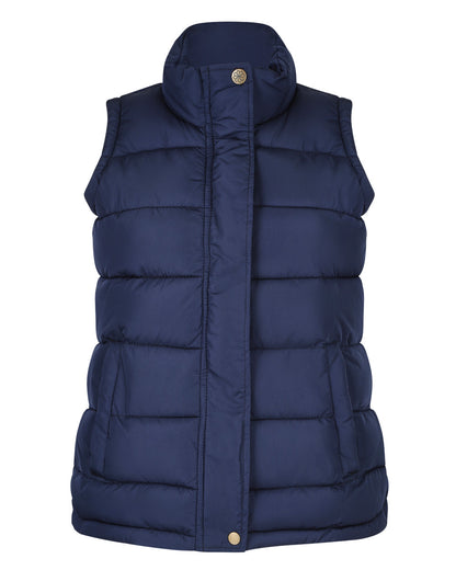 Navy Coloured Champion Vermont Ladies Quilted Gilet On A  White Background 