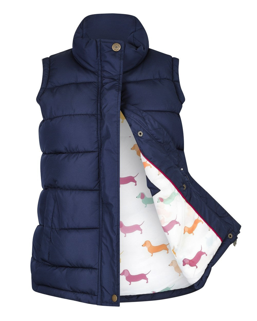 Navy Coloured Champion Vermont Ladies Quilted Gilet On A  White Background 