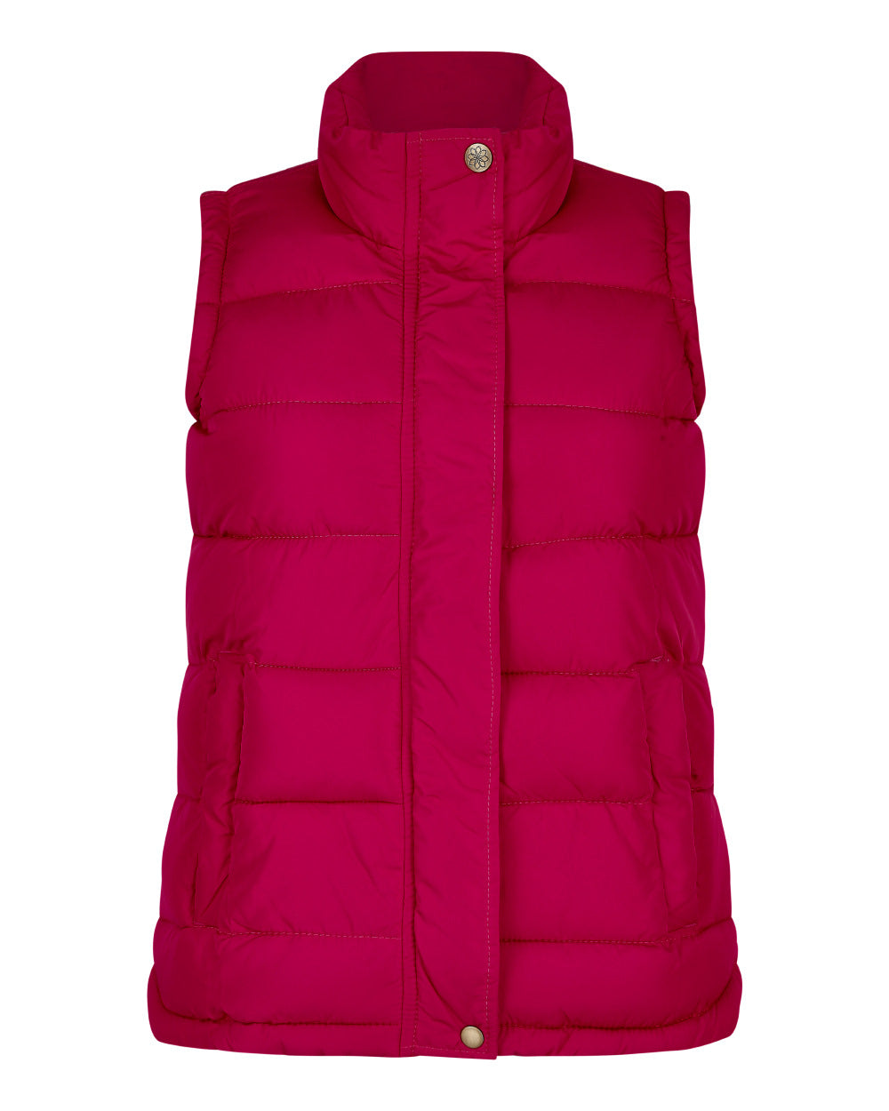 Rose Coloured Champion Vermont Ladies Quilted Gilet On A White Background 