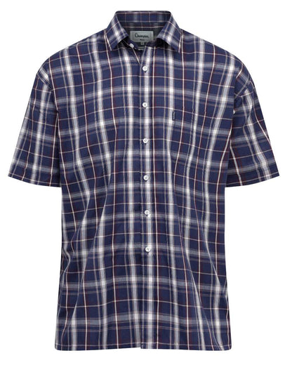 Navy Coloured Champion Whitby Short Sleeved Shirt On A White Background 