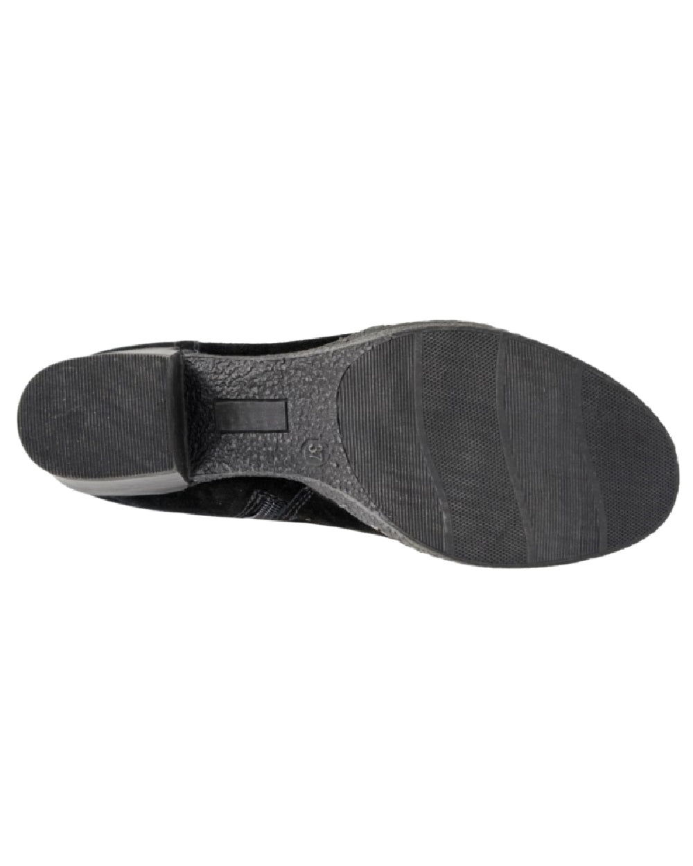 Black Coloured Cipriata Womens Alessina Gusset Inside Zip Ankle Boots on White Background
