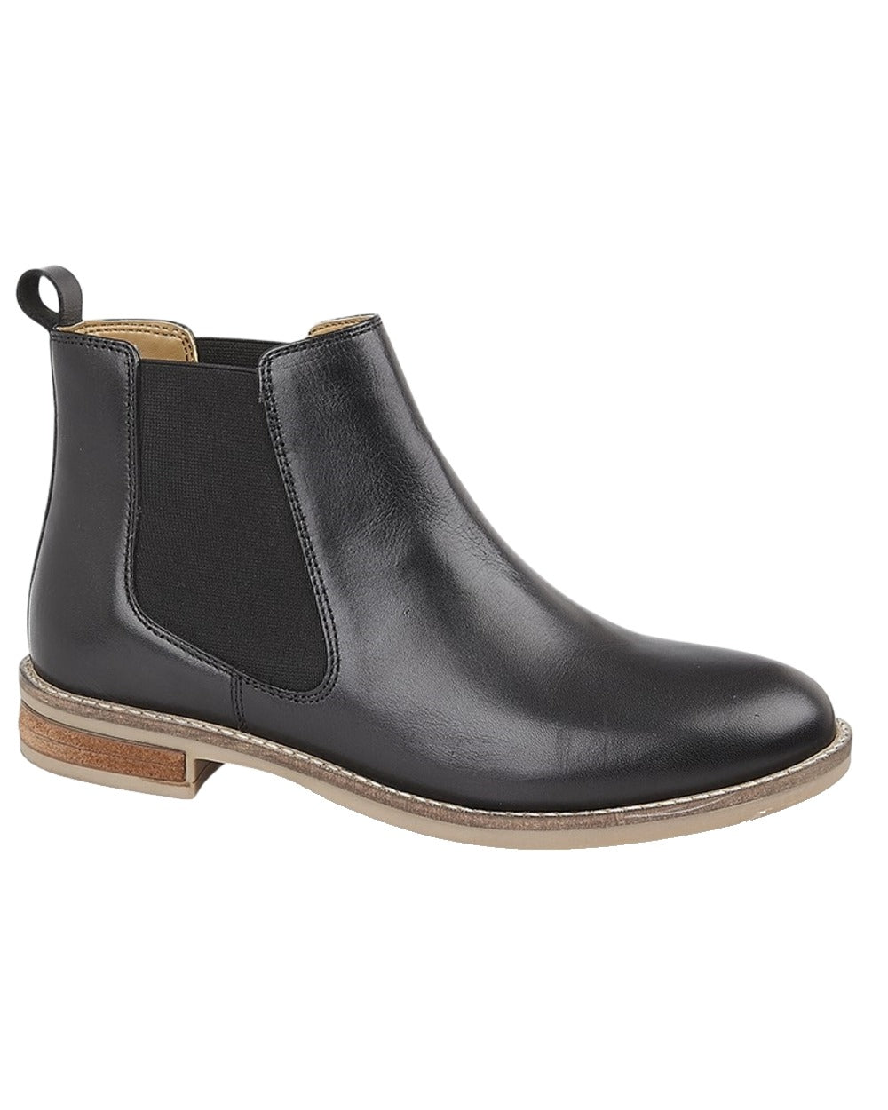 Black Coloured Cipriata Womens Alexandra Twin Gusset Ankle Boots on White Background
