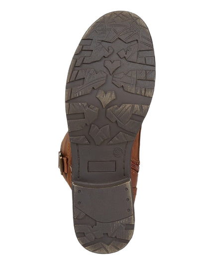 Tan Brush Coloured Cipriata Womens Gabriela High Leg Inside Zip Lace Up Boots on White Background
