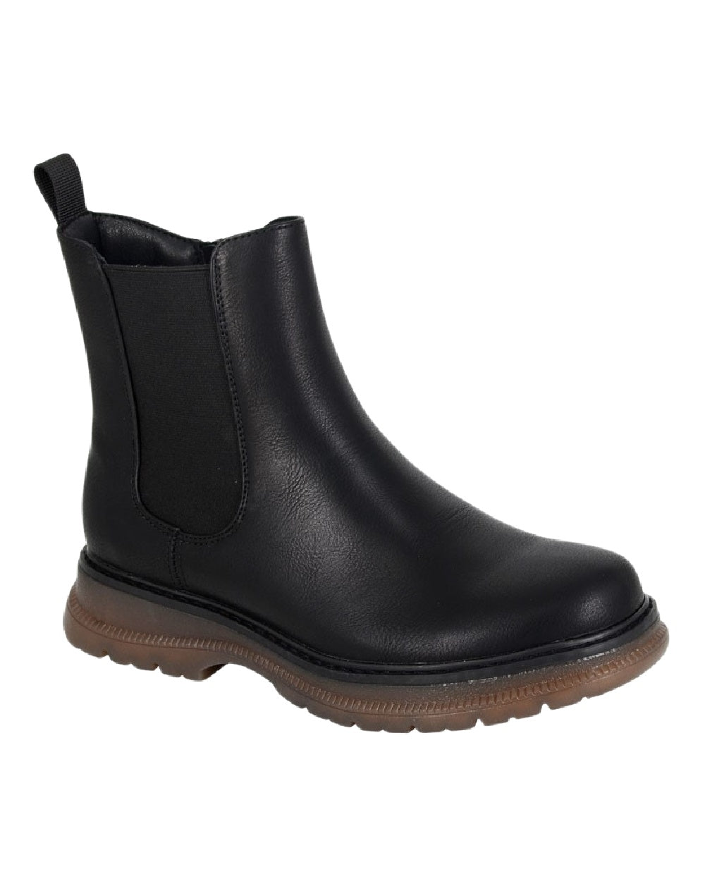 Black Matt Coloured Cipriata Womens Jessica Single Gusset Inside Zip Ankle Boots on White Background
