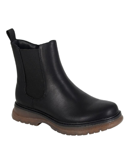 Black Matt Coloured Cipriata Womens Jessica Single Gusset Inside Zip Ankle Boots on White Background
