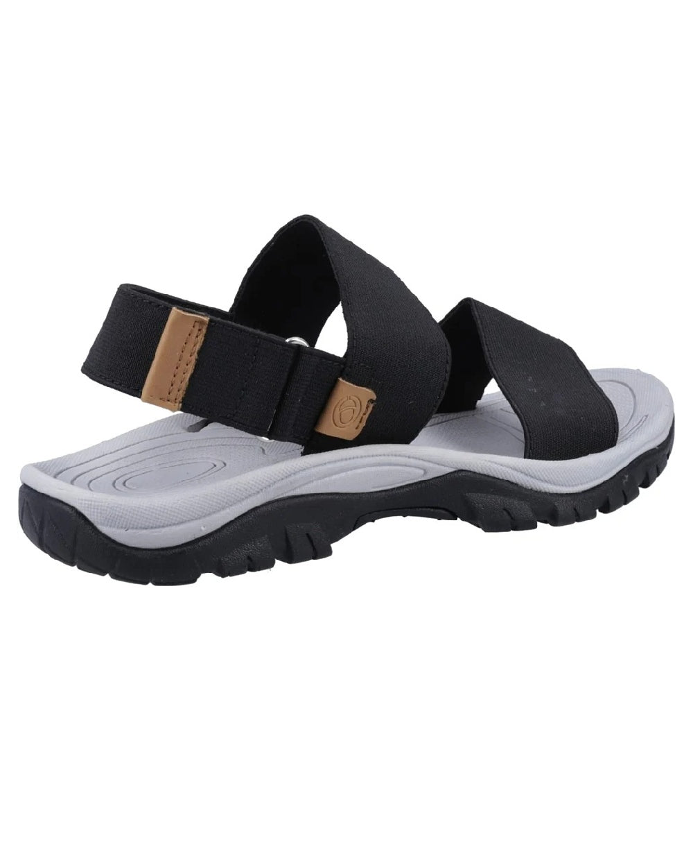 Black coloured Cotswold Alcester Sandals on white background 