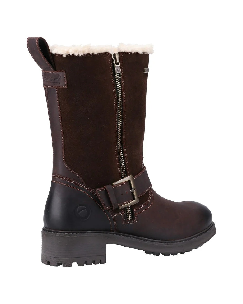 Brown coloured Cotswold Alverton Boots on white background 