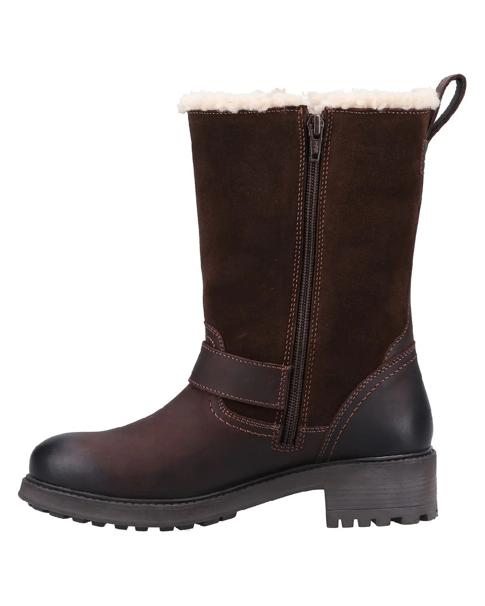 Brown coloured Cotswold Alverton Boots on white background 