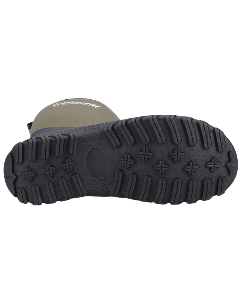 Green Coloured Cotswold Ashmead Wellingtons on White Background
