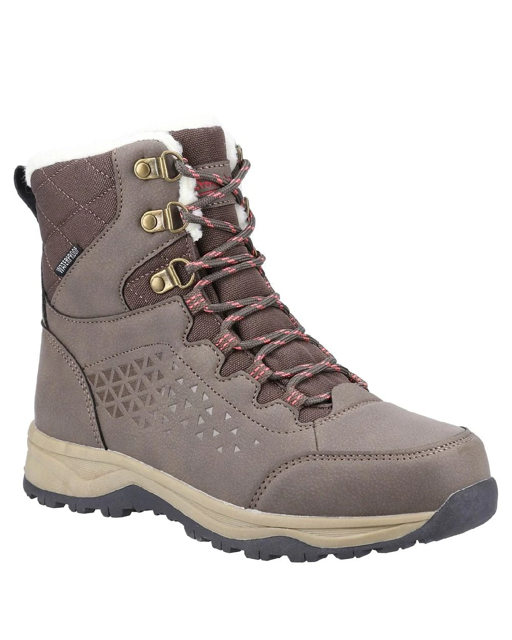 Taupe coloured Cotswold Burton Hiking Boots on white background 