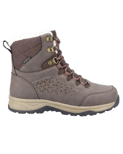 Taupe coloured Cotswold Burton Hiking Boots on white background 