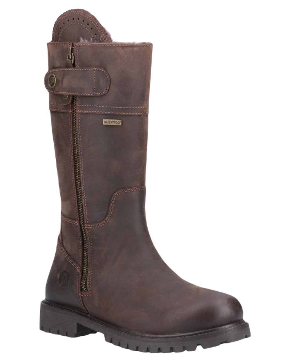 Brown Coloured Cotswold Bushcombe Mid Boots on White Background
