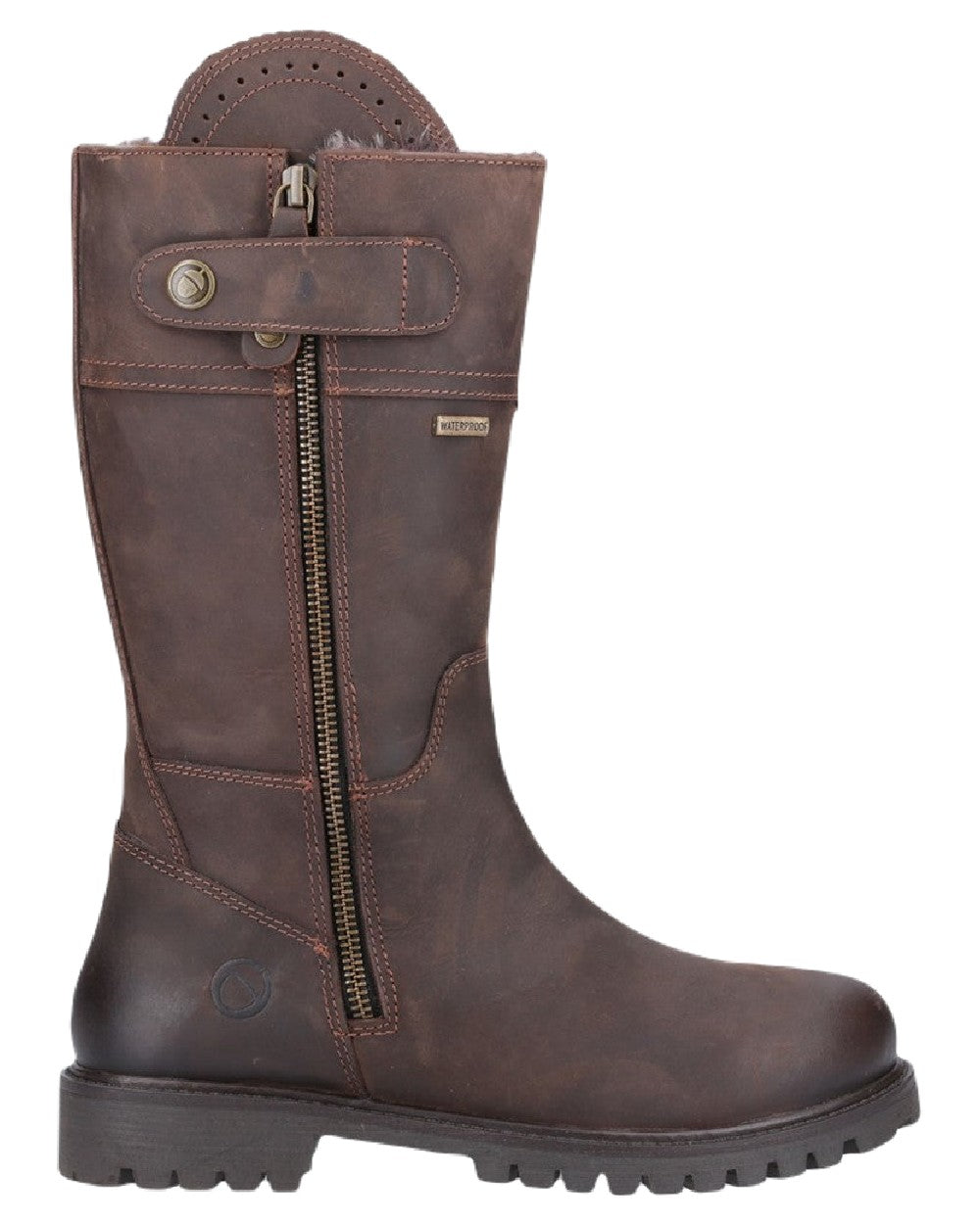 Brown Coloured Cotswold Bushcombe Mid Boots on White Background
